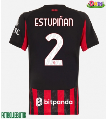 AC Milan Pervis Estupinan #2 Hemmatröja Kvinnor 2025-26 Kortärmad